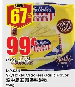 Btrust Supermarket M.Y.SAN SkyFlakes Crackers Garlic Flavor offer
