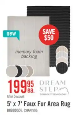 The Brick Dream Step Memory Foam Bubble Dark Grey Faux Fur Area Rug - 5' x 7' offer