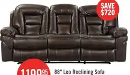 The Brick Leo 87.5 Leather-Look Fabric Reclining Sofa - Walnut Brown offer