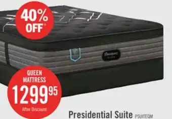 The Brick Beautyrest Black Hotel Presidential Suite Eurotop Medium Queen Mattress offer