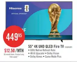 The Brick HISENSE 55 QD6QF QLED 4K UHD Smart Fire TV (55QD6QF) offer
