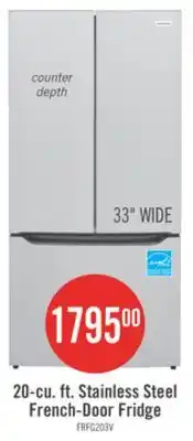 The Brick Frigidaire 33 20 Cu. Ft. Counter-Depth French Door Refrigerator - FRFG2033AV offer