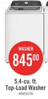 The Brick Whirlpool 5.4 Cu. Ft. Top-Load Washer - White - WTW5057LW offer