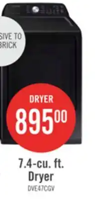 The Brick Samsung 7.4 Cu. Ft. Electric Dryer - Black Stainless Steel - DVE47CG3500VAC offer