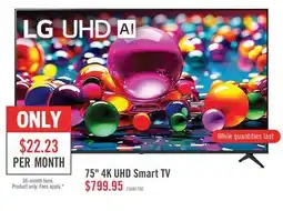 The Brick LG 75 UA77 4K UHD Smart webOS TV (75UA7700PUB.ACCQ) - 2025 Model offer