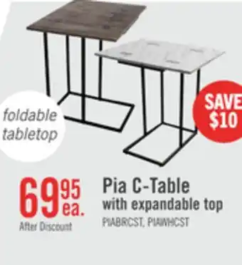 The Brick Pia 18 C-Table with Expandable Top - Brown offer