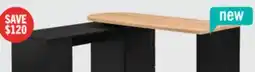 The Brick Ridley 55.1 Convertible L-Shaped Desk with 3-Drawers - Black and Oak offer