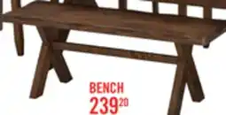 The Brick Plum Dining Bench, Wood, Live-Edge Look, 47.25W- Nutmeg Brown offer
