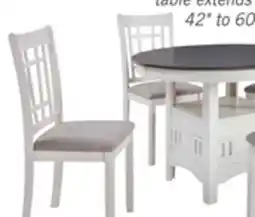 The Brick Dena 5pc Dining Set with Table & Chairs, 42-60W Extension, Round - Dove Grey offer