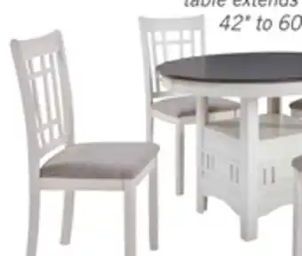 The Brick Dena 5pc Dining Set with Table & Chairs, 42-60W Extension, Round - Dove Grey offer