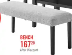 The Brick Libra Dining Bench with Polyester Fabric, 48W - Grey offer