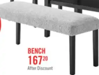 The Brick Libra Dining Bench with Polyester Fabric, 48W - Grey offer