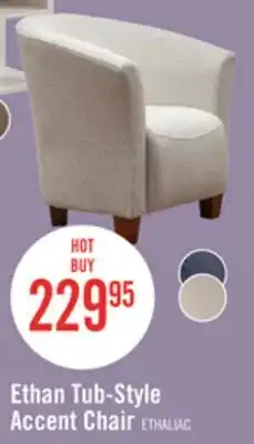 The Brick Ethan 31 Linen-Look Fabric Tub-Style Accent Chair with Wood Legs – Linen offer