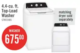 The Brick GE 4.4 Cu Ft. Top Load Washer – White - GTW334BMRWS offer