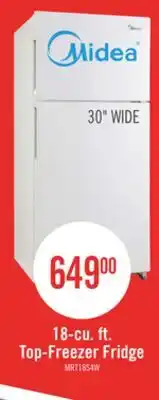 The Brick Midea 18 Cu. Ft. Top-Freezer Refrigerator - MRT18S4AWW offer