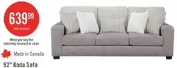 The Brick Koda 92 Chenille and Faux Fur Fabric Sofa with Removable Cushions - Plush Paloma Grey offer