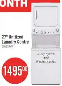 The Brick GE Unitized Spacemaker Washer and Electric Dryer Combination - GUD27ESMMWW offer