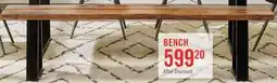 The Brick Bowery Dining Bench, Sheesham Wood, Metal, Trapizoid Base, 70W - Brown offer