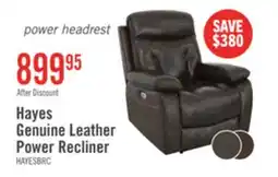 The Brick Hayes 38 Genuine Leather Power Reclining Chairs with Adjustable Headrest - Brown offer