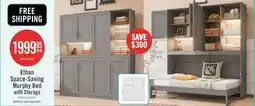 The Brick Ethan Space-Saving Murphy Bed with Storage and Foldable Design,Twin Size,Grey Twin Bed offer