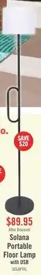 The Brick Solana 64 Modern Metal Acrylic Portable Indoor/Outdoor Floor Lamp with USB Port - Black offer