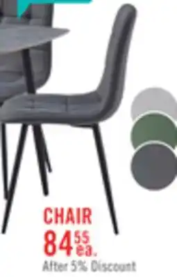 The Brick Arlo Dining Chair with Cushion Fabric Tufted Seat & Back, Metal – Charcoal offer