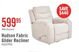 The Brick Hudson 40 Chenille Fabric Glider Reclining Chair with Dual Cupholders - Taupe offer