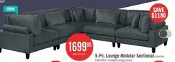 The Brick Lounge 5-Piece Chenille Modular Sectional – Grey offer