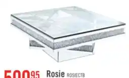 The Brick Rosie 39 Glam Mirror & Glass Top Coffee Table - Silver Metal with Diamond Look Legs offer
