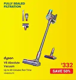 Visions Electronics Dyson V8 Absolute Vacuum offer