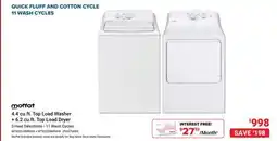 Visions Electronics Moffat 4.4 cu.ft. Top Load Washer + 6.2 cu.ft. Top Load Dryer offer