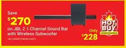 Visions Electronics JBL 2.1 Channel Sound Bar with Wireless Subwoofer offer
