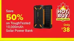 Visions Electronics ToughTested 10,000mAh Solar Power Bank offer