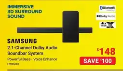 Visions Electronics SAMSUNG 2.1-Channel Dolby Audio Soundbar System offer