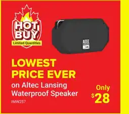 Visions Electronics Altec Lansing Waterproof Bluetooth Speaker offer
