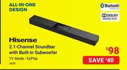Visions Electronics Hisense 2.1-Channel Soundbar with Built-in Subwoofer offer