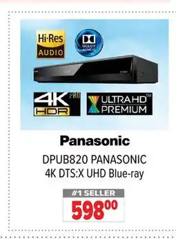 2001 Audio Video DPUB820 PANASONIC 4K DTS:X UHD Blue-ray offer