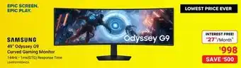 Visions Electronics SAMSUNG 49 Odyssey G9 Curved Gaming Monitor offer