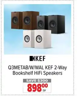 2001 Audio Video Q3METAB/W/WAL KEF 2-Way Bookshelf HiFi Speakers offer