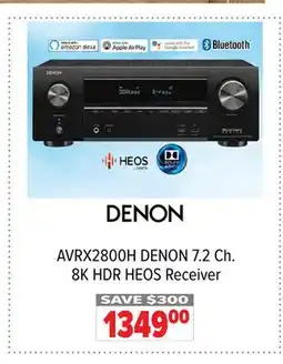 2001 Audio Video AVRX2800H DENON 7.2 Ch. 8K HDR HEOS Receiver offer