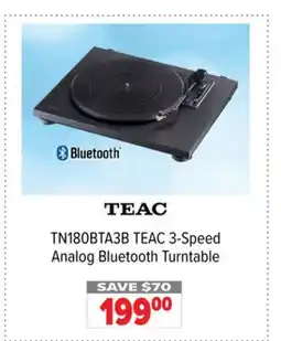 2001 Audio Video TN180BTA3B - TEAC TURNTABLE SEMI-AUTO BK offer