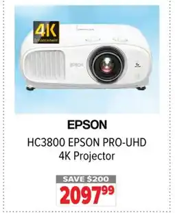 2001 Audio Video HC3800 EPSON PRO-UHD 4K Projector offer