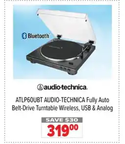 2001 Audio Video ATLP60UBT AUDIO-TECHNICA Fully Auto Belt - Drive Turntable Wireless, USB & Analog offer