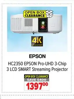 2001 Audio Video HC2350 EPSON Pro-UHD 3-Chip 3 LCD SMART Streaming Projector offer