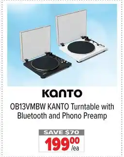 2001 Audio Video OB13VMBW KANTO Turntable with Bluetooth and Phono Preamp offer