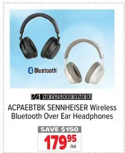 2001 Audio Video ACPAEBTBK SENNHEISER Wireless Bluetooth Over Ear Headphones offer