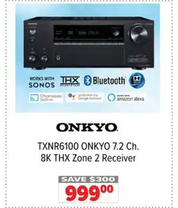 2001 Audio Video TXNR6100 ONKYO 7.2 Ch. 8K THX Zone 2 Receiver offer