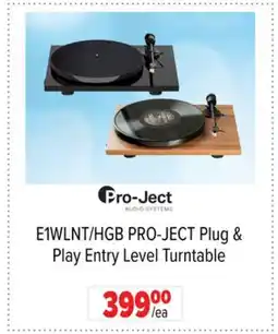 2001 Audio Video E1WLNT/HGB PRO-JECT Plug & Play Entry Level Turntable offer