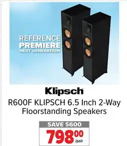 2001 Audio Video R600F KLIPSCH 6.5 Inch 2-Way Floorstanding Speakers offer