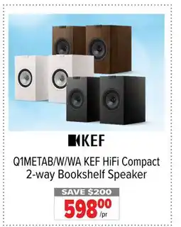 2001 Audio Video Q1METAB/W/WA KEF HiFi Compact 2-way Bookshelf Speaker offer